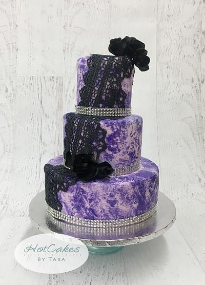 Purple Bling Shower  - Cake by HotCakes by Tara