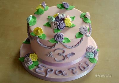 ribbon roses cake - Cake by giveandcake