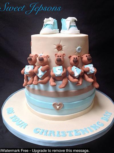 Cute Teddies - Oisin's christening cake  - Cake by Kazza