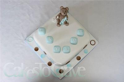 Teddybear Christening Cake - Cake by Kirsty