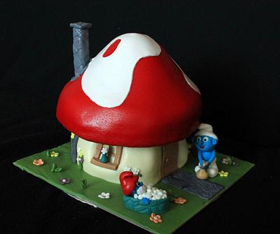 Smurf house - Cake by Anka