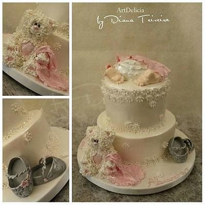 Teddy Bear Cake / Baptism - Cake by Unique Cake's Boutique