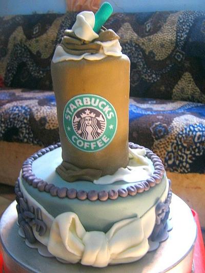 Starbucks fondant cake - Cake by susana reyes