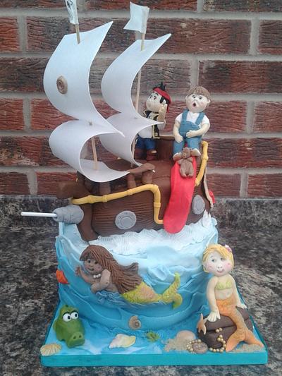 Mermaids and Pirates - Cake by Karen's Kakery