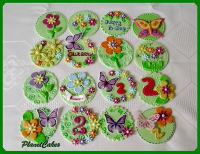 Butterfly Blossoms Gymboree Cupcakes topper  - Cake by Planet Cakes