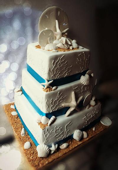 Beach wedding cake - Cake by Paladarte El Salvador