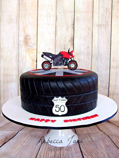 Motorbike tyre cake - Cake by Rebecca Jane Sugar Art