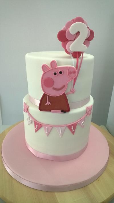 Peppa Pig 2nd birthday cake - Cake by Combe Cakes