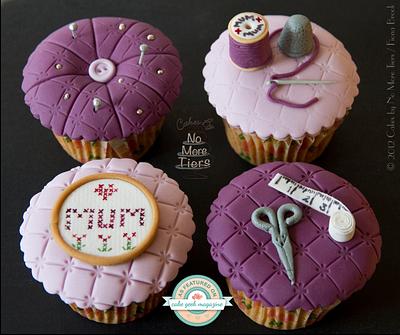 Cross stitch cupcakes for Mother's Day - Cake by Cakes By No More Tiers (Fiona Brook)