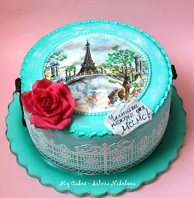 Paris, Paris Cake! Hand painted - Cake by marulka_s