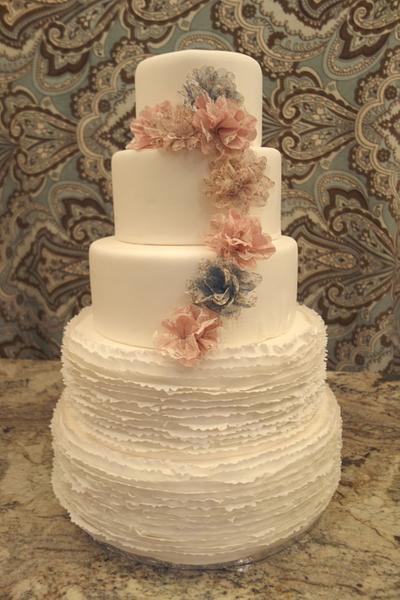 Shabby Chic Wedding Cake - Cake by SimplySweetByJessica
