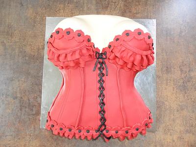 Red bustier - Cake by Mandy