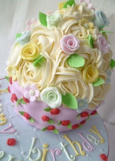 Cath Kidston inspired giant cupcake - Cake by BellaButterflys