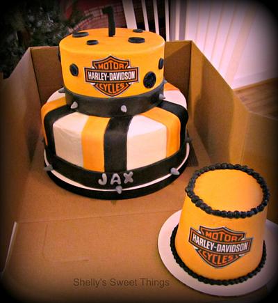 First Bday Harley Davidson cake and smash cake - Cake by Shelly's Sweet Things