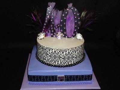 Lavender Damask - Cake by Kim Leatherwood