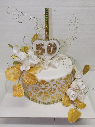 Golden Wedding - 50th Anniversary  - Cake by Katarina