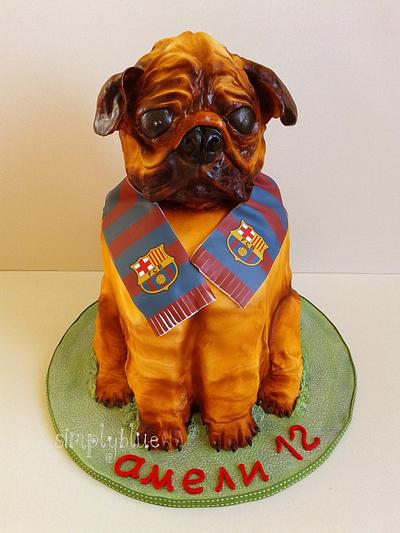 Pug dog cake - Cake by simplyblue