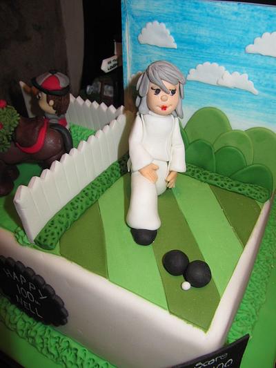 lady green bowler  - Cake by d and k creative cakes
