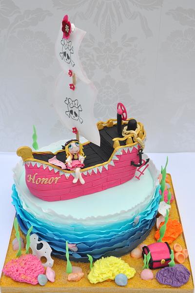 Girly pirate birthday cake - Cake by Mrs Robinson's Cakes