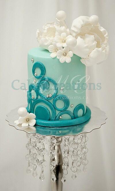 Ocean Inspired Teal Mini Cake - Cake by RMCCakeCreations