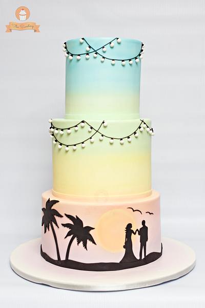 Pastel rainbow silhouette wedding cake - Cake by The Sweetery - by Diana