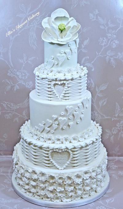 Traditional White Wedding Cake - Cake by Ellie @ Ellie's Elegant Cakery