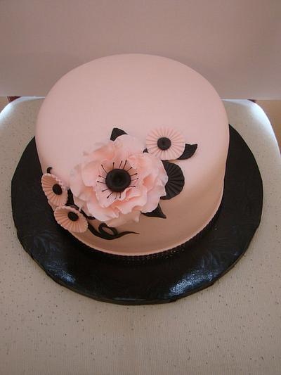 Pink/Black Birthday Cake - Cake by Colormehappy