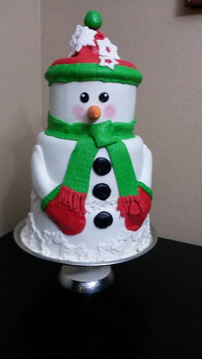 festive snowman - Cake by cakesbybec
