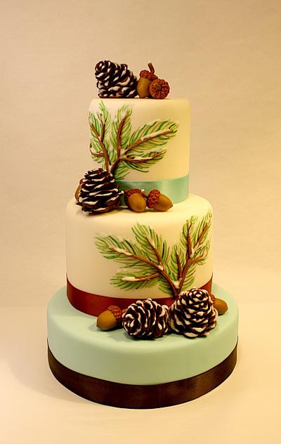 Winter Cake with pine cones and acorns. - Cake by Manuela P. Michieli