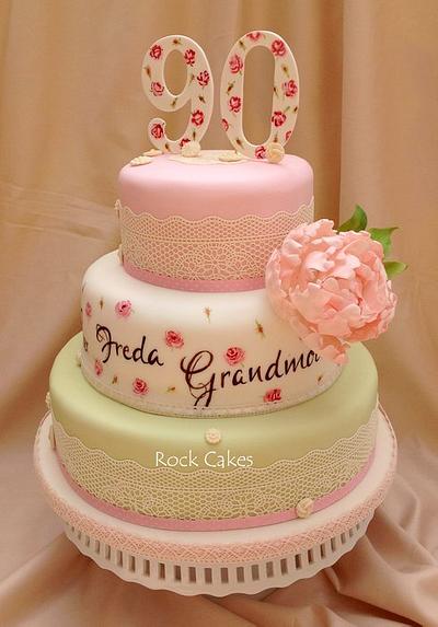 90th birthday cake for my gran - Cake by RockCakes
