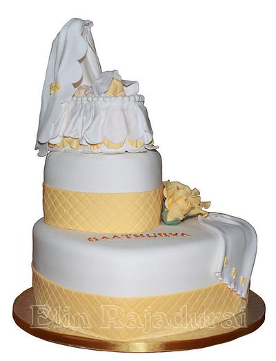 Yellow christening cake - Cake by Elin