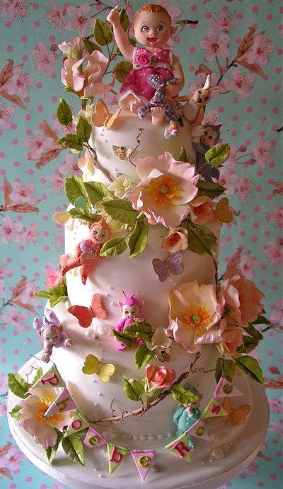 Phoebes Christening cake - Cake by Lynette Horner
