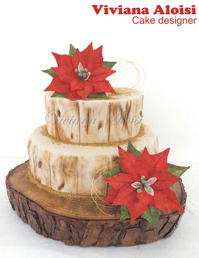  cake trunk poinsettia - Cake by Viviana Aloisi