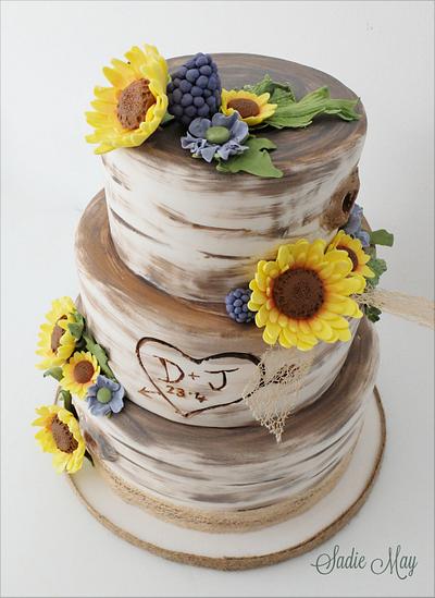 Silver Birch Wedding Cake  - Cake by Sharon, Sadie May Cakes 