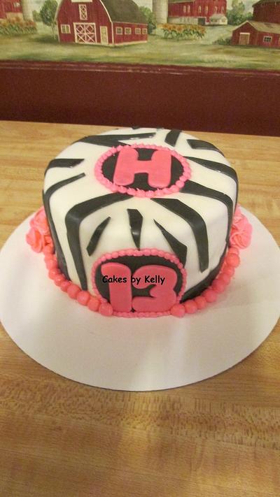 Zebra Rose Cake  - Cake by Kelly Neff,  Cakes by Kelly 