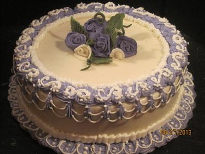 piped purple royal icing - Cake by valerie mercer