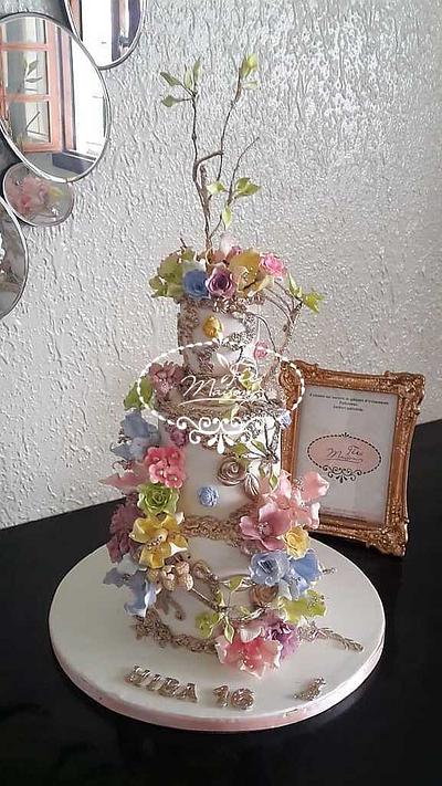  Flowery birthday cake - Cake by Fées Maison (AHMADI)