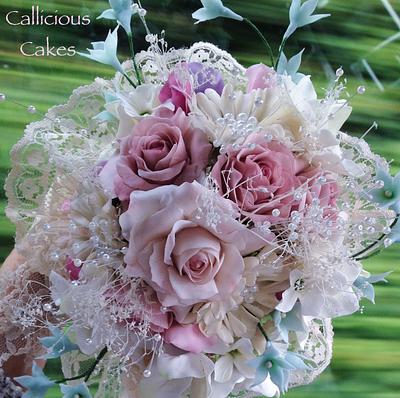 Vintage Wedding Bouquet  - Cake by Calli Creations