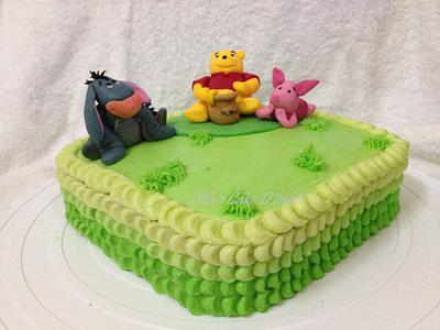 Green ombre cake with pooh & friends - Cake by Nilu's Cake D'lights