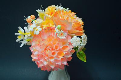 "Wafer Paper Flower Bouquet" - Cake by ShrutisCakeAddiction