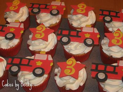 Firetruck Cupcakes - Cake by Becky Pendergraft