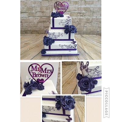 Lilac & White Wedding Cake - Cake by Sweet Lakes Cakes