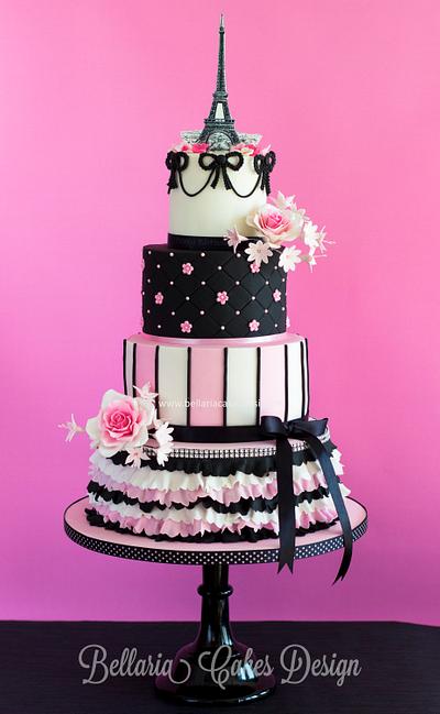 Parisian themed birthday cake - Cake by Bellaria Cake Design 