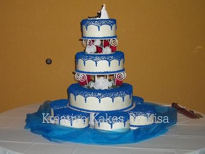 Blue Lace Wedding Cake - Cake by lschreck06