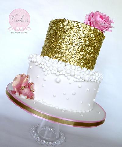 Gold bubbly and pink - Cake by Cakes Inspired by me