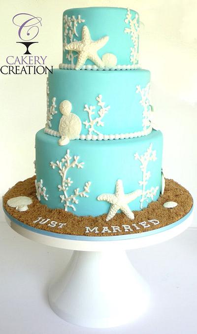 Beach Wedding cake - Cake by Cakery Creation Liz Huber