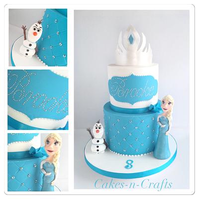 Frozen! Elsa Olaf and sugar tiara  - Cake by June milne