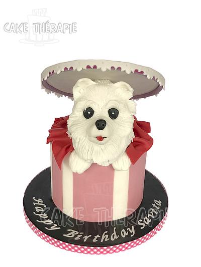 Dog in a gift box - Cake by Caketherapie