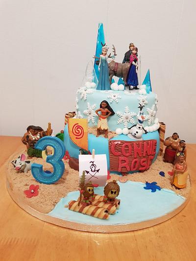 Frozen and Moana Cake - Cake by Sarah
