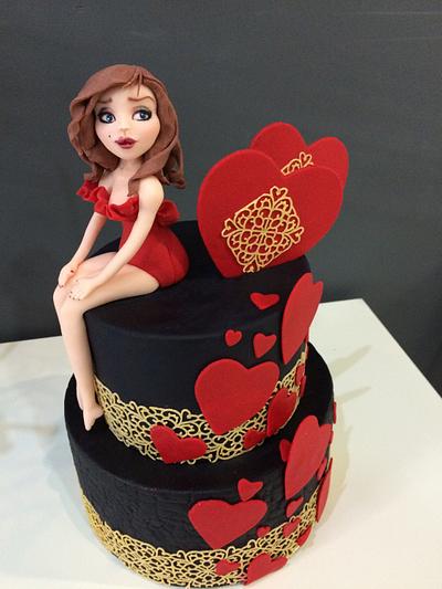 Valentine's Pin up girl - Cake by Sugar Designs